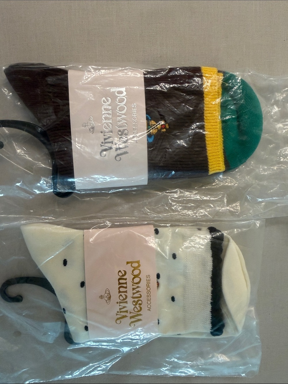 Vivienne Westwood Men’s Green & White Ankle Socks - 2-Pack